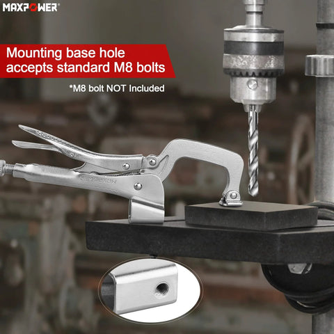 11 Inch Bench Clamp Set For Welding Tables With Inserta Pliers and Table Mount Locking C Clamps Pack of 2, drill press setup