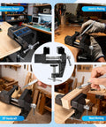 2 Inch Table Vise With Anvil And Swivel Base Universal Cast Steel Bench Vise for woodworking, electronics, jewelry, and repair.
