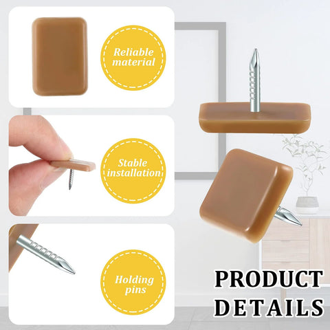 Close-up of 30 Pieces Tack-In Drawer Glides For Dresser Repair, Durable Hard Plastic Cushions with holding pins for stable installation