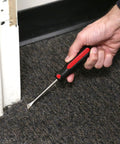 Heavy Duty Tack Lifter For Carpet Tacks And Small Nails With Chrome Vanadium Steel Shank And Rust Plating in use on carpet