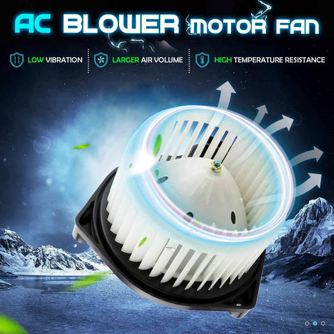 Replacement HVAC Blower Motor Fan Assembly For 2005 To 2015 Toyota Tacoma Direct Fit Easy Install PM9297 displayed on icy background