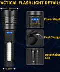 Rechargeable flashlight with 7 modes and USB-C charging delivers high-lumen, reliable light for home emergencies, camping.