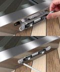 Sliding Door Tandem Roller Assembly in 304 Stainless Steel for Patio Doors, Replacement Roller Set with 330 Lbs Load Capacity installed
