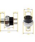 Tank Mount Air Pressure Switch for 120 to 150 PSI with 1/4 NPT threads, DC 12/24V, up to 20A shown with dimensions, side view