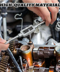 Adjustable Tap Wrench Handle M3 To M12 With 1/16 To 1/2 Inch Capacity For Pros And DIYers, in use on metal machinery.
