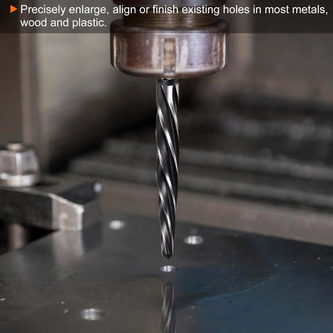 Pro Grade Three Quarters Inch Taper Chucking Reamer HARFINGTON With One Half Inch Shank in action on metal