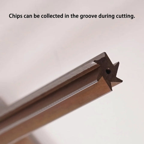 Close-up of sharp cutting edge on 7 Piece 1 To 50 Taper Pin Hand Reamer Set For Precision Metalworking, showing chip collection groove.