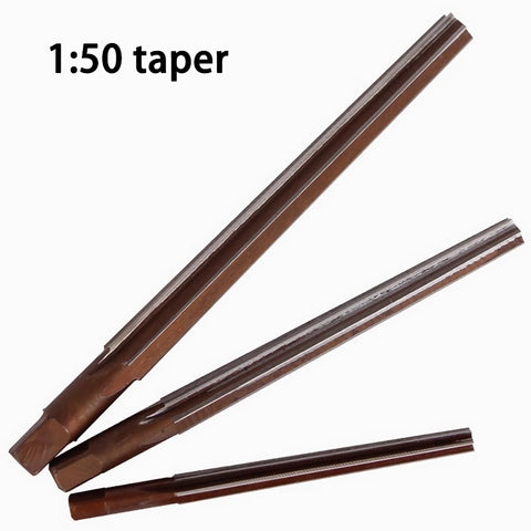 7 Piece 1 To 50 Taper Pin Hand Reamer Set For Precision Metalworking, 3mm To 12mm Diameters, Alloy Steel, close-up view