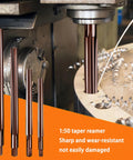 7 Piece 1 To 50 Taper Pin Hand Reamer Set For Precision Metalworking, 3mm To 12mm Diameters, CNC machine cutting metal