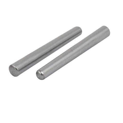 Taper Pin Set 50mm Long 5mm Small End Diameter Carbon Steel 45 Grade Hardened Heat Treated GB117 10 Pieces on white background