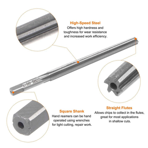1 To 50 Taper Reamer With 5mm Small Diameter And 6.2mm Large Diameter High Speed Steel Slope Pin Reamer For CNC Metalworking