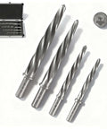 Heavy Duty 4 Piece Pro Grade Taper Reamer Set For Metal And Steel Holes 3 Eighth Inch, 1 Half Inch, 5 Eighth Inch, 3 Quarter Inch