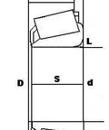 Technical diagram of 25580/25520 Tapered Bearing 1-3/4" x 3-17/64" x 15/16" inch showing dimensions and components.