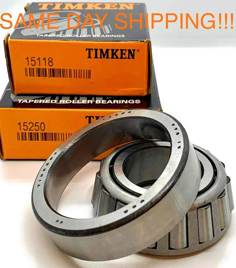 Premium Tapered Bearing And Race 15118 15250 Single Row Inner Ring Cone Only With Roller Set For Heavy Duty Automotive Use Must Have ABEC 1 Precision Tolerance Sheet Steel Cage Wide Temperature Range Minus Forty To One Twenty Celsius Timken Made In USA