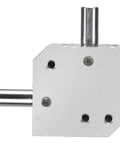 Aluminum Tapered Bevel Gear Box 1 To 1 Right Angle Drive With 8mm Shafts for DIY Projects, side view with visible shafts