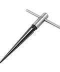 Pro Grade Tapered Straight Flute Reamer With T Handle For Wood And Plastic Holes One Eighth To One Half Inch Heavy Duty 45 Steel Tool For Precise Hole Sizing And Smooth Finish