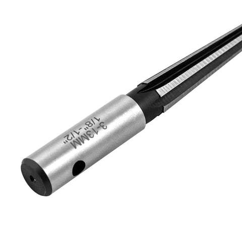 Close-up of Pro Grade Tapered Straight Flute Reamer With T Handle For Wood And Plastic Holes One Eighth To One Half Inch Heavy Duty 45 Steel Tool
