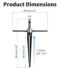 Pro Grade T Handle Tapered Reamer Kit 3-13mm 1/8-1/2 Inch Multi Fluted Chamfer Reaming Tool with 1/4 Inch Hex Shank dimensions