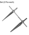 Two Piece Tapered Hand Reamer Set For Guitar Bridge Pin Holes And More Great For Wood Metal Plastic By Harfington One Eighth To One Half Inch And Three Sixteenths To Five Eighths Inch Chamfer Reamers With T Handle Hex Shank Six Flutes 45 Steel