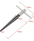 2 Pack Tapered Reamer T Handle 6 Fluted Chamfer Bridge Pin Hole Handheld Reamer Set with size measurements in millimeters