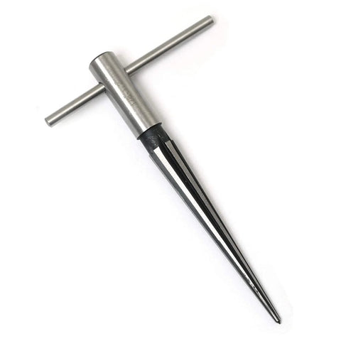Heavy Duty Workhorse T Handle Tapered Reamer Tool With Six Flutes For Bridge Pin Hole Reaming shown in a top view.