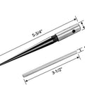 Pro Grade Tapered Straight Flute Reamer With T Handle For Wood And Plastic Holes One Eighth To One Half Inch Heavy Duty 45 Steel Tool For Precise Hole Sizing And Smooth Finish, showing reamer dimensions