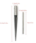 Heavy Duty Workhorse T Handle Tapered Reamer Tool With Six Flutes For Bridge Pin Hole Reaming, shown with size measurements.