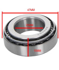 32005X Tapered Roller Bearing Cone Set, 25mm Bore 47mm OD 15mm Thickness 2PCS close-up with measurements shown