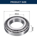 Two Pack 30212 Tapered Roller Bearing Cone And Cup Set 60 Mm Bore 110 Mm OD ABEC 3 Pre Lubed product dimensions diagram