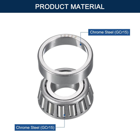 2 Pack 30202 Tapered Roller Bearing Cone and Cup Set, 15mm Bore 35mm OD 12mm Cup Width, Chrome Steel Wheel Bearings, ABEC-3