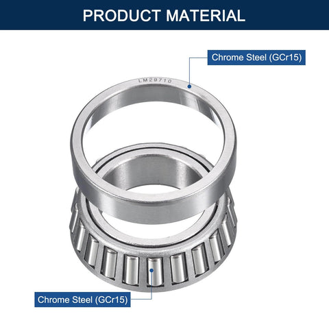 LM29749/10 Tapered Roller Bearing Cone and Cup Set, 1.5" Bore 2.5625" OD 0.71" Cup Width, Chrome Steel Taper Bearings Set, ABEC-3