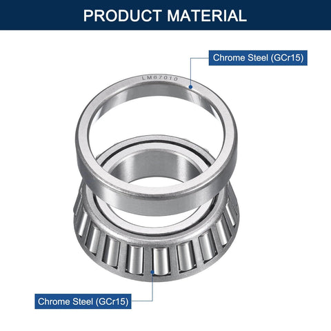 2 Pack LM67048/10 Tapered Roller Bearing Cone and Cup Set, 1.25" Bore 2.328" OD 0.625" Cup Width, chrome steel material