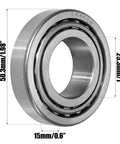 L44643/L44610 Tapered Roller Bearing Cone and Cup, 1.0000" Bore x 1.9800" OD x 0.5906" Thick Chrome Steel Taper Set A14 Bearings JD8933 JD8253