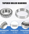 Tapered roller bearings with smooth steel surface for Trailer Hub Bearings Kit For One Inch 2000 Lb Trailer Axles L44643 L44610 Bearings with 12192TB seals dust covers and cotter pins four bearings two seals two dust covers ideal for boat and utility trailers durable construction.