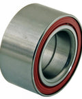 Economical Wheel Bearing Replacement With Tapered Roller Design For Smooth Rotation, Quiet Operation, And Reliable Performance At A Budget Friendly Price For Your Whip; shown in close-up view with metal construction and red seal.
