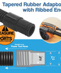 Keep your workshop clean and dust-free with this 10 Foot Dust Collection Hose Kit showing a rubber adaptor with ribbed end.