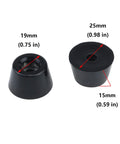 24 Pack Tapered Rubber Feet Bumpers Pads With Washers And Screws, Black, 1 Inch Bottom Diameter, 0.59 Inch Height, Top 0.75 Inch Diameter