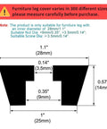 Diagram of Tapered Rubber Pad Feet Bumper Washer 28mm Diameter By 14mm Height dimensions and specifications