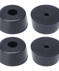 Set of four black tapered rubber pad feet bumper washer 28mm diameter by 14mm height for furniture protection and noise reduction.