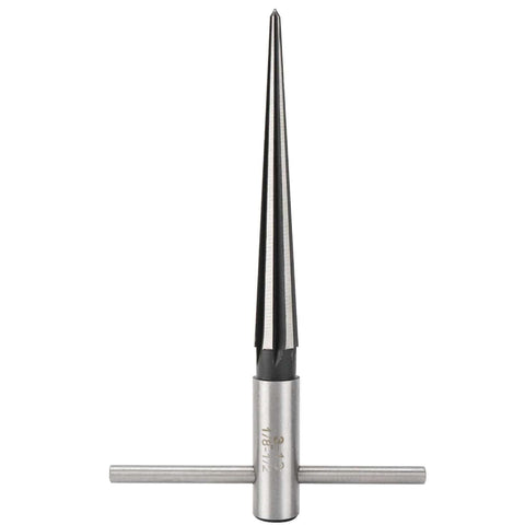 Front view of 2 Pack Tapered Reamer T Handle 6 Fluted Chamfer Bridge Pin Hole Handheld Reamer Set For Quick Deburring In Metal Wood Plastic And More