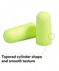 E-A-Rsoft Yellow Neons Disposable Ear Plugs Pack 200 Pairs Individually Wrapped Regular Size Uncorded With 33 dB NRR Soft