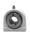 Front view of 1-1/2 in Tapped Single Ball Bearing Kanigen Black Finish Accu-Loc Locking Sleeve UETBL208-24MZ20B Sealed Chrome-Steel