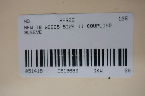 Barcode label for SureFlex Coupling Sleeve D613690 11E for TB Woods Shaft Couplings Ten Point Five Inch Electronic Component