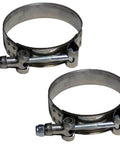 TBolt Hose Clamp Heavy Duty Adjustable Clip For 3 Inch Hose ID Stainless Steel Bolt Band Floating Bridge Nylon Insert Locknut 72mm To 80mm 2 Pack
