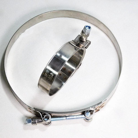 TBolt Hose Clamp Heavy Duty Adjustable Clip For 3 Inch Hose ID Stainless Steel Bolt Band Floating Bridge Nylon Insert Locknut 2 Pack