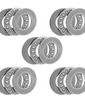 TC815 Thrust Needle Roller Bearing With Washers for Beefy Heavy Duty Linear Motion, 5 pieces, shown front view, chrome finish