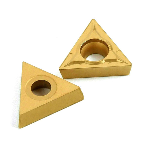10 Pcs TCMT32.51 And TCMT16T304 Carbide Inserts For External Turning Pro Grade For Steel And Stainless Steel Parts STFCR Turning Tool Holder Compatible Durable Heavy Duty Metalworking Cutting Tools close-up view