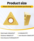 Premium Carbide Turning Inserts for Steel and Stainless by Zorqon, triangular shape, 16mm blade length, side thickness view