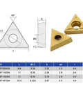 10 Pcs TCMT32.51 And TCMT16T304 Carbide Inserts For External Turning Pro Grade For Steel And Stainless Steel Parts.