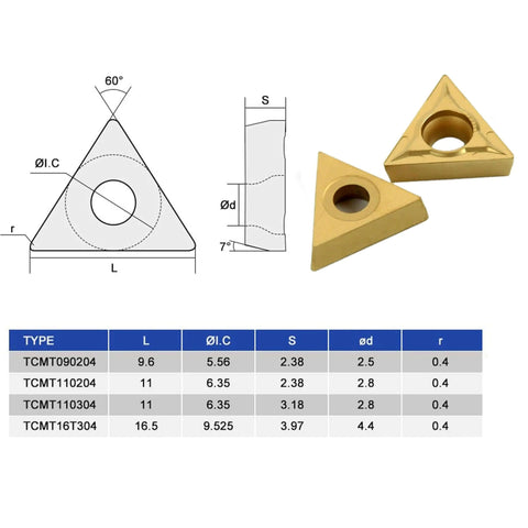10 Pcs TCMT32.51 And TCMT16T304 Carbide Inserts For External Turning Pro Grade For Steel And Stainless Steel Parts.